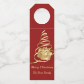 Gold Ribbon Weihnachten Prestige Flasche Hanger Ta Flaschenanhänger (Vorderseite)