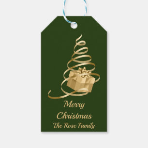 Gold Ribbon Weihnachtsbaum Geschenk-Tag Geschenkanhänger