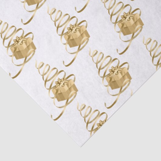 Gold Ribbon Weihnachtsbaum Geschenkpapier Seidenpapier (Detail)