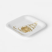 Gold Ribbon Weihnachtsbaum präsent Pappteller (Gewinkelt)