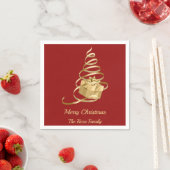 Gold Ribbon Weihnachtsbaum präsent Serviette (Beispiel)
