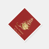 Gold Ribbon Weihnachtsbaum präsent Serviette (Ecke)
