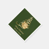 Gold Ribbon Weihnachtsbaum präsent Serviette (Ecke)