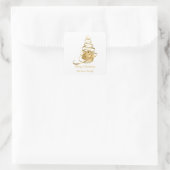 Gold Ribbon Weihnachtsbaum Present Sticker (Tasche)