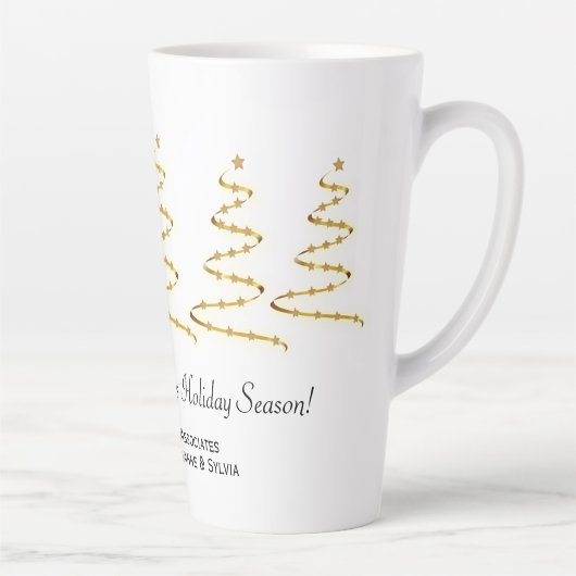 Gold Ribbon Weihnachtsbaumen Business Swag Milchtasse (Rechts)