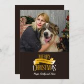 Gold Ribbon Weihnachtsfotokarte Feiertagskarte (Vorne/Hinten)