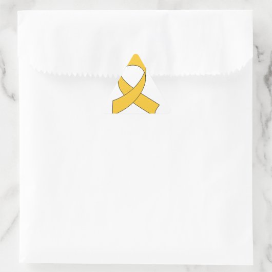 Gold Ribbon Zeichnend Dreieckiger Aufkleber (Tasche)