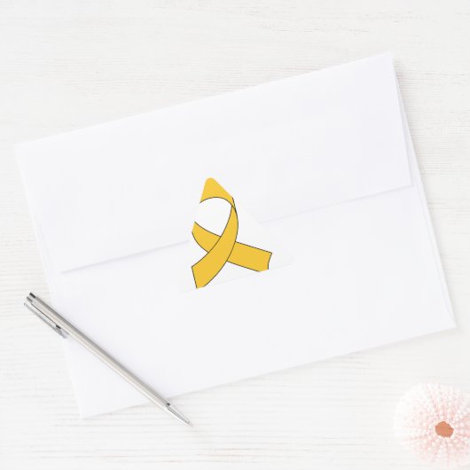 Gold Ribbon Zeichnend Dreieckiger Aufkleber (Umschlag)