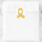 Gold Ribbon Zeichnend Quadratischer Aufkleber (Tasche)