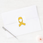 Gold Ribbon Zeichnend Quadratischer Aufkleber (Umschlag)