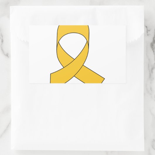 Gold Ribbon Zeichnend Rechteckiger Aufkleber (Tasche)