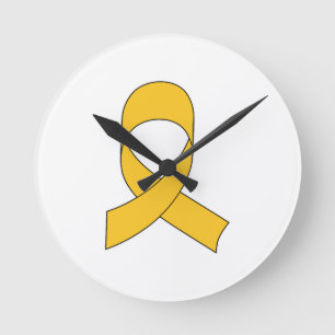 Gold Ribbon Zeichnend Runde Wanduhr