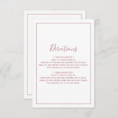 Gold-Richtungskarte der Minimalistischen Rose Begleitkarte (Vorne/Hinten)