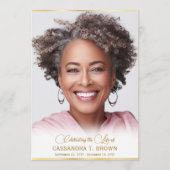 Gold Rim Foto Beerdigung Programm (Vorderseite)