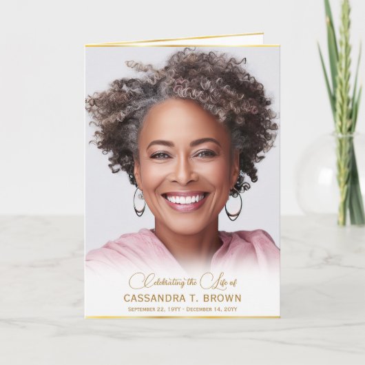 Gold Rim Foto Beerdigungsauftrag geklappt Programm (Vorderseite)