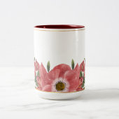 Gold Rimmed Floral Zweifarbige Tasse (Mittel)