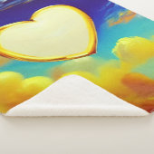 Gold Rimmed Heart Sherpa Blanket Sherpadecke (3/4)