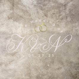 Gold Ring Script Hochzeit Rose Rosa Tanz Bodenaufkleber