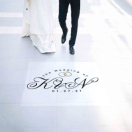 Gold Ring Script Wedding Dance Bodenaufkleber