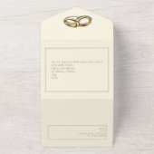 Gold Ringe Hochzeitseinladung und UAWG All In One Einladung (Außenbereich)