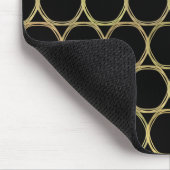 Gold Rings auf Black Modern Chic Mousepad (Ecke)
