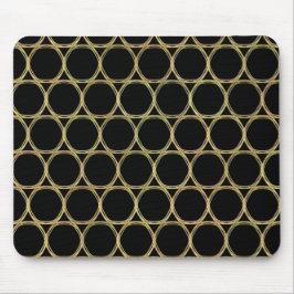 Gold Rings auf Black Modern Chic Mousepad