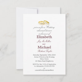 Gold Rings Elegantes Hochzeitessen Probe Dinner Einladung