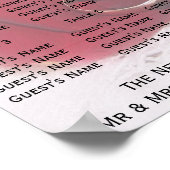 Gold Rings Rose Petals Design Hochzeitssitze Poster (Ecke)