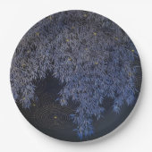 Gold Ripples Blaue Blätter, faszinierend barbeque Pappteller (Vorderseite)