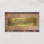 Gold-Riveted-Platte | Holzleather Visitenkarte (Rückseite)