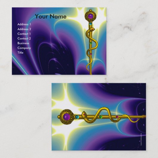 GOLD ROD ASCLEPIUS MEDICAL HEALTCARE Lila Visitenkarte (Vorne/Hinten)