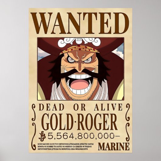 GOLD ROGER One Piece gewollt Poster (Vorne)