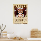 GOLD ROGER One Piece gewollt Poster (Küche)