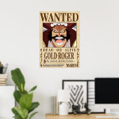 GOLD ROGER One Piece gewollt Poster (Heimbüro)