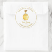 Gold-Rohhonig-Label | Weiß Runder Aufkleber (Tasche)
