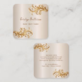 Gold-Rokoko-Schmuck-Visitenkarte Quadratische Visitenkarte (Vorne/Hinten)