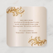 Gold-Rokoko-Schmuck-Visitenkarte Quadratische Visitenkarte (Rückseite)