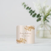 Gold-Rokoko-Schmuck-Visitenkarte Quadratische Visitenkarte (Stehend Vorderseite)