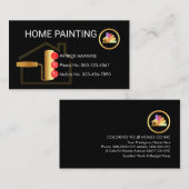 Gold-Rollenpinsel-Mal-Button-Icons Visitenkarte (Vorne/Hinten)