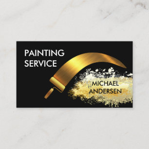 Gold-Rollenpinsel-Mal-Spritzer Visitenkarte