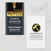 Gold Roller Brush Handyman Tools Visitenkarte (Vorne/Hinten)