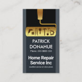 Gold Roller Brush Handyman Tools Visitenkarte (Vorderseite)