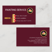 Gold Roller Brush Painting Button Icons Visitenkarte (Vorne/Hinten)