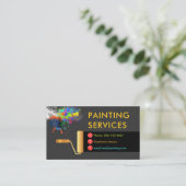Gold Roller Brush Painting Paint Splatter Visitenkarte (Stehend Vorderseite)