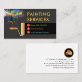 Gold Roller Brush Painting Paint Splatter Visitenkarte (Vorne/Hinten)