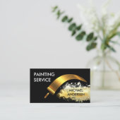 Gold Roller Brush Painting Splatter Visitenkarte (Stehend Vorderseite)
