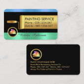 Gold Roller Brush Paints Blue Green Metalli Layers Visitenkarte (Vorne/Hinten)