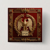 Gold Roman Kaiseradler über Rot Nr. 4 Button (Vorderseite)