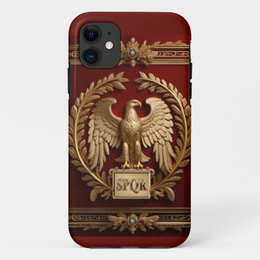 Gold Roman Kaiseradler über Rot Nr. 4 Case-Mate iPhone Hülle (Rückseite)