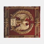 Gold Roman Kaiseradler über Rot Nr. 4 Fleecedecke (Vorderseite (Horizontal))